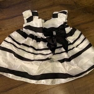 Black and White Striped Dress with Bow 18 months